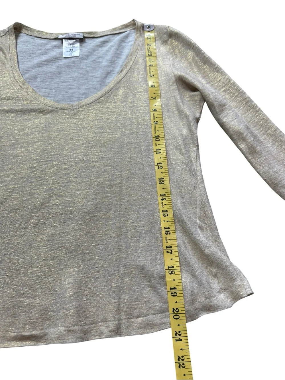 Gran Sasso Gold Linen Long Sleep Top size IT 44